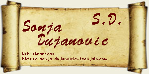 Sonja Dujanović vizit kartica